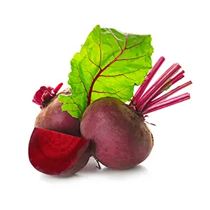 beets with green leaf in center