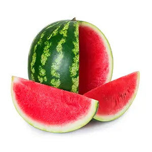 cut up watermelon to expose the red center
